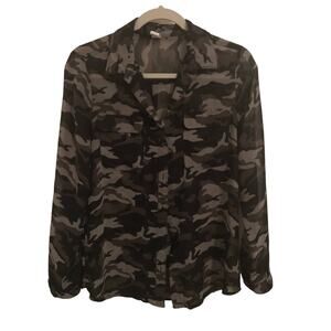 Old Navy sheer camo blouse size S